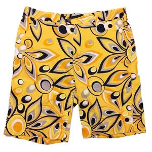 LOUDMOUTH Golf Men's Shorts Yellow Floral Funky Psychedelic ~ Fits 34